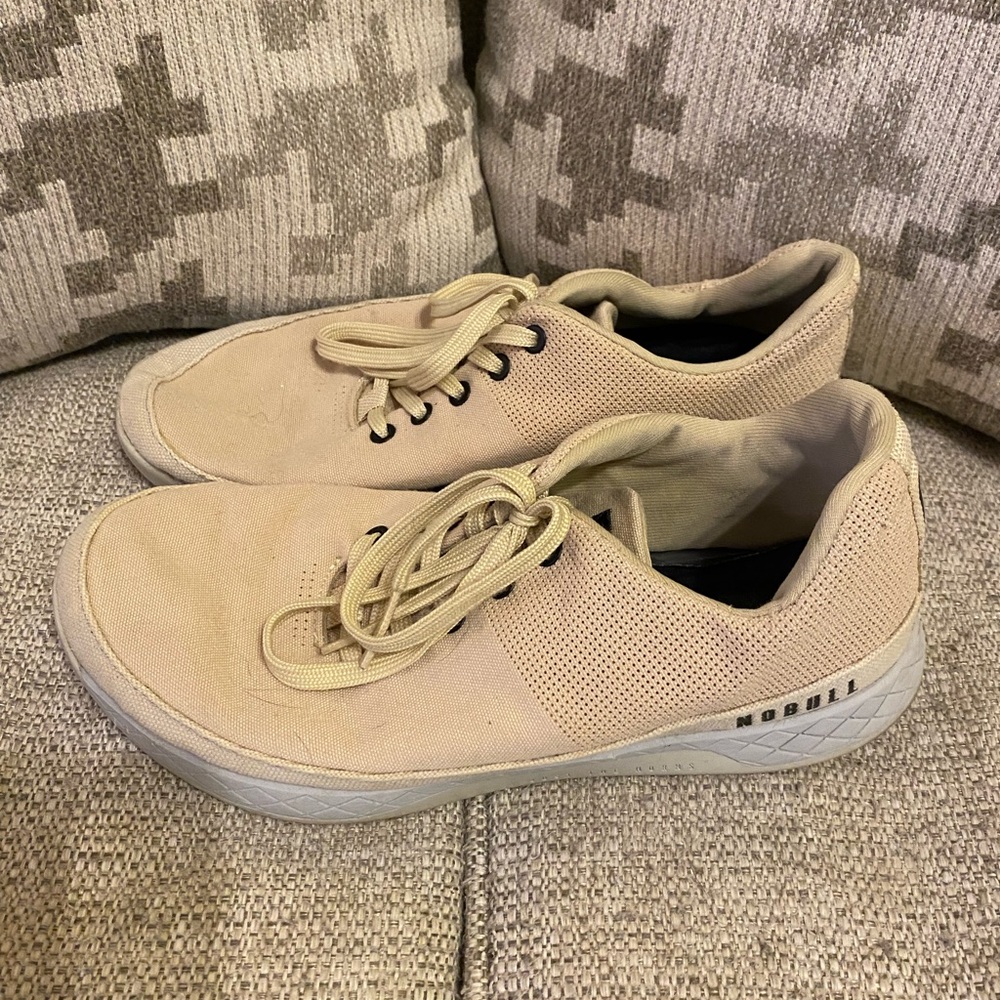 NOBULL Tan Minimalist Sneakers with Canvas Upper
